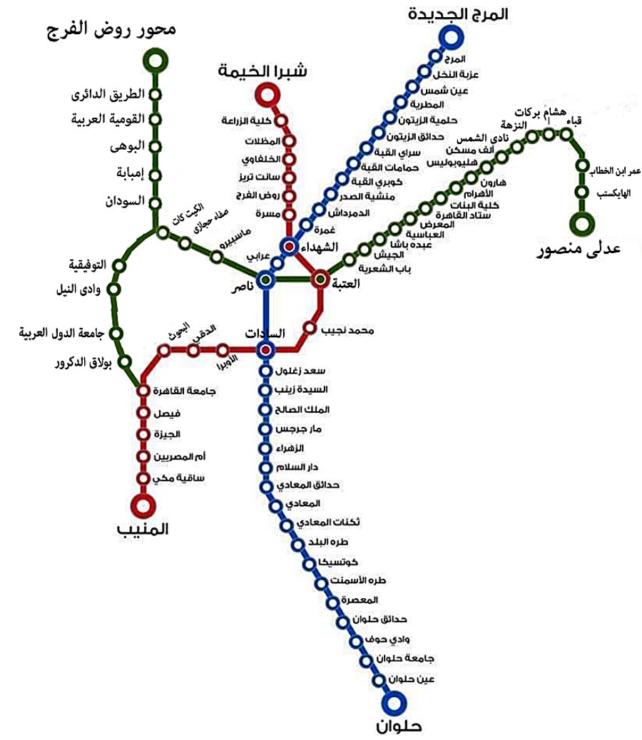 Greater Cairo Metro map